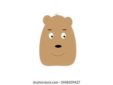 teddy bear head on a white background