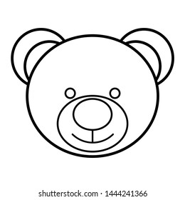 Teddy bear head outline icon. Simple vector illustration on white background.