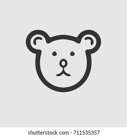 Teddy bear head vector icon eps 10.