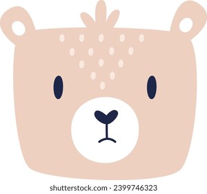 Teddy Bear Head Vector Illustration