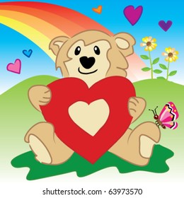 Teddy Bear & Heart 01