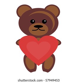 Teddy Bear Heart Stock Vector (Royalty Free) 57949453 | Shutterstock