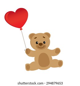 teddy bear with heart balloon