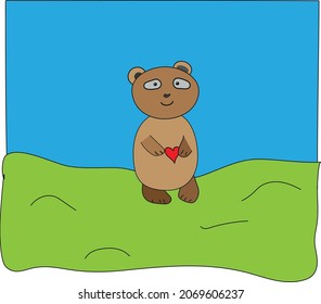 teddy bear with a heart in his hands