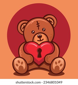 Oso de Teddy con el corazón en sus manos