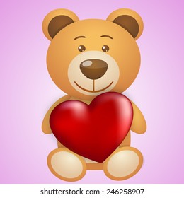 teddy bear with a heart in his hands (Valentine's Day)