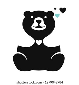 Teddy bear and heart logo