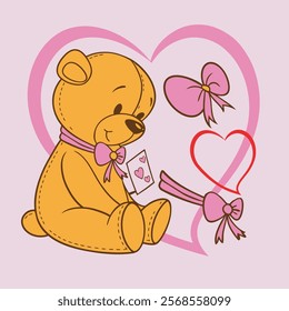 teddy bear with heart. Love in Every Detail: Valentine's Day Icons and Designs.