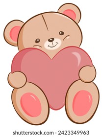 Oso de peluche con almohada cardíaca