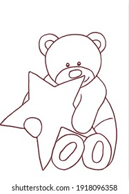 Teddybär, der einen großen Stern hält