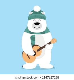 teddy Bear holding guitar