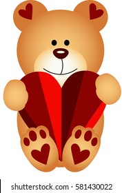 Teddy bear holding a heart

