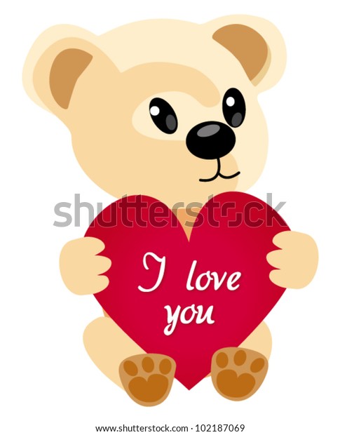 teddy bear holding heart clipart