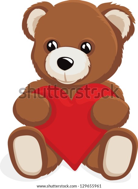 teddy bear holding heart clipart