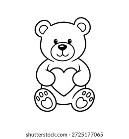 Oso de peluche que sostiene el Vector del corazón