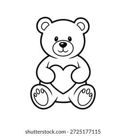 Oso de peluche que sostiene el Vector del corazón