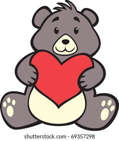 teddy bear hugging heart