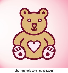 Teddy bear hugging a huge heart