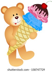 Teddy Bear with Ice Cream Cone