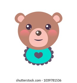 Teddy bear icon. Baby icon in flat style. Vector illustration isolated on white