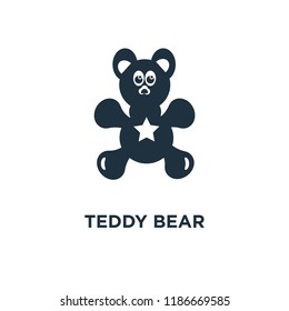 Teddy Bear Icon Black Filled Vector Stock Vector (Royalty Free ...