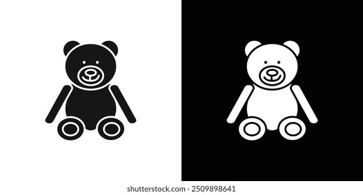 Teddy bear icon Black line art vector logo set