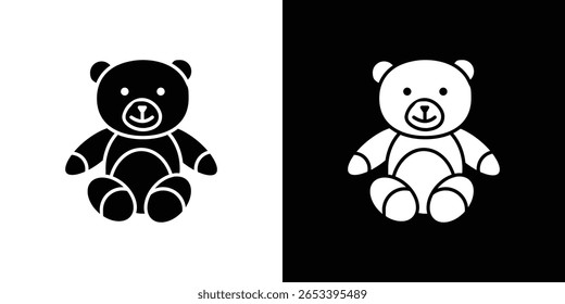 Teddy bear icon black silhouette for web, and mobile app