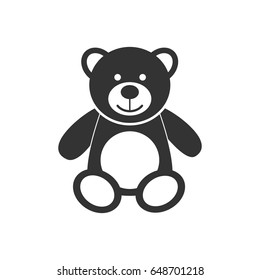 Teddy bear icon character isolated on white background. Soft toy icon vector illustration.