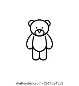 Teddy bear icon. A charming and simple design of a bear, representing love, comfort and the joys of childhood. Ideal for toy stores and gift shops. Vector illustration