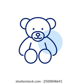 Teddy bear icon. Child care, love, comfort and toys store. Pixel perfect, editable stroke 