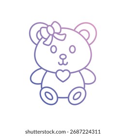 Icono de oso de peluche Ilustración vectorial limpia y moderna