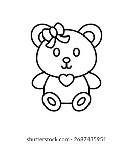 Icono de oso de peluche Ilustración vectorial limpia y moderna