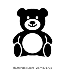 Teddy bear icon color editable on white background