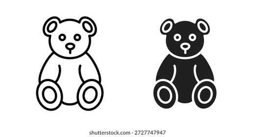 Concepto de icono de oso de peluche. icono de UI lineal perfecto de píxeles.