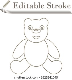 Teddy Bear Icon. Editable Stroke Simple Design. Vector Illustration.