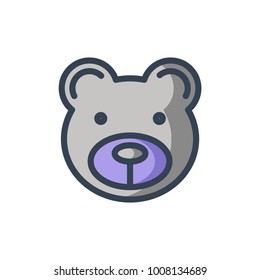 teddy bear icon filled outline