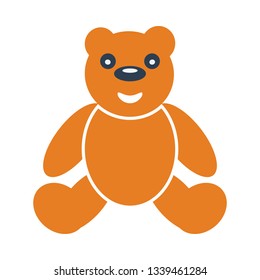 Teddy bear icon. Flat color design. Vector illustration.