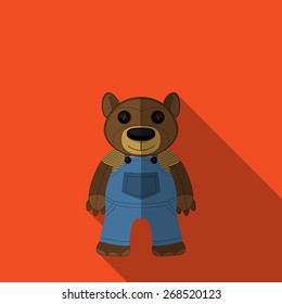 Teddy bear icon, flat  design