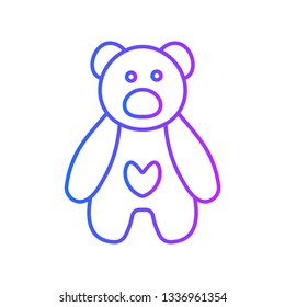Teddy Bear icon flat - Illustration isolated vector sign
