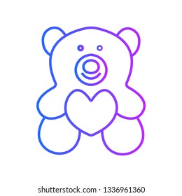 Teddy Bear icon flat - Illustration isolated vector sign