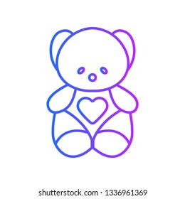 Teddy Bear icon flat - Illustration isolated vector sign