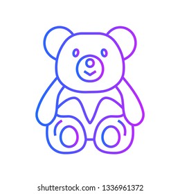 Teddy Bear icon flat - Illustration isolated vector sign