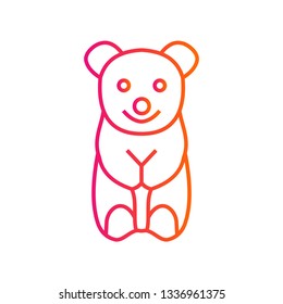 Teddy Bear icon flat - Illustration isolated vector sign