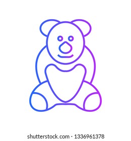 Teddy Bear icon flat - Illustration isolated vector sign