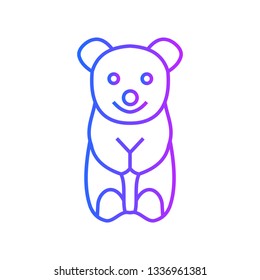 Teddy Bear icon flat - Illustration isolated vector sign