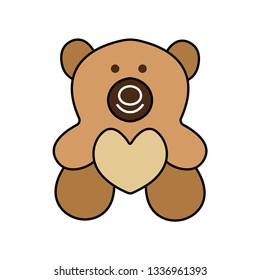 Teddy Bear icon flat - Illustration isolated vector sign