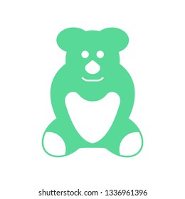 Teddy Bear icon flat - Illustration isolated vector sign