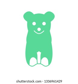 Teddy Bear icon flat - Illustration isolated vector sign