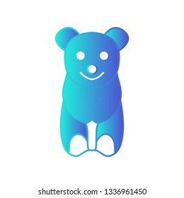 Teddy Bear icon flat - Illustration isolated vector sign