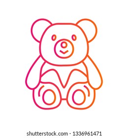 Teddy Bear icon flat - Illustration isolated vector sign